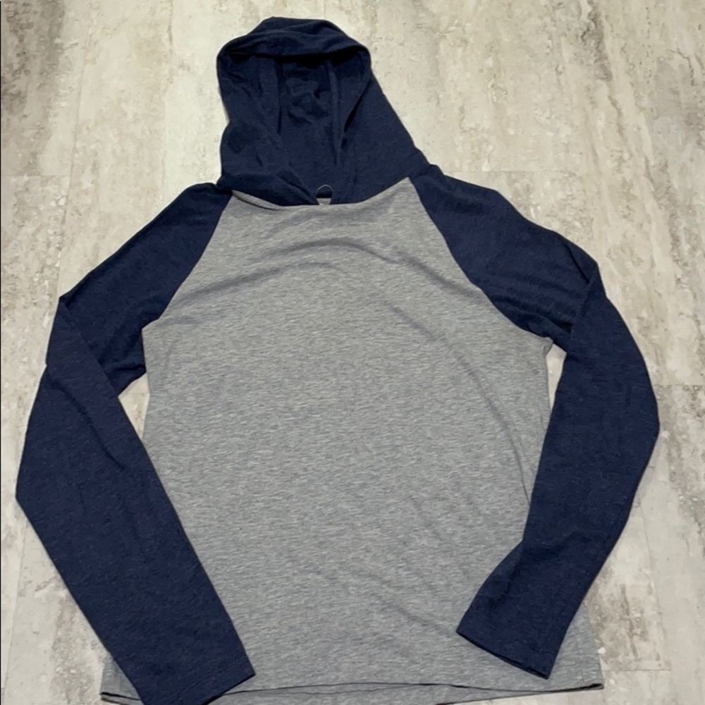Baseball tee with hood